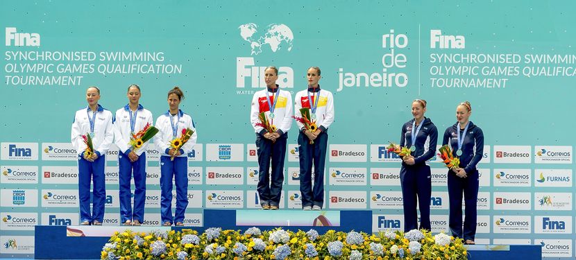 Spain, Italy and France lead the duet event in Rio 