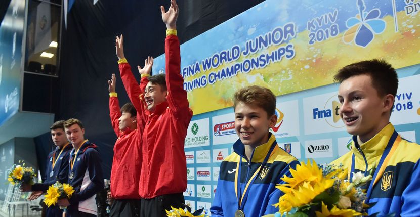 Jr.Diving Worlds 2018, Kyiv, Day 7: Hosts celebrate the first bronze