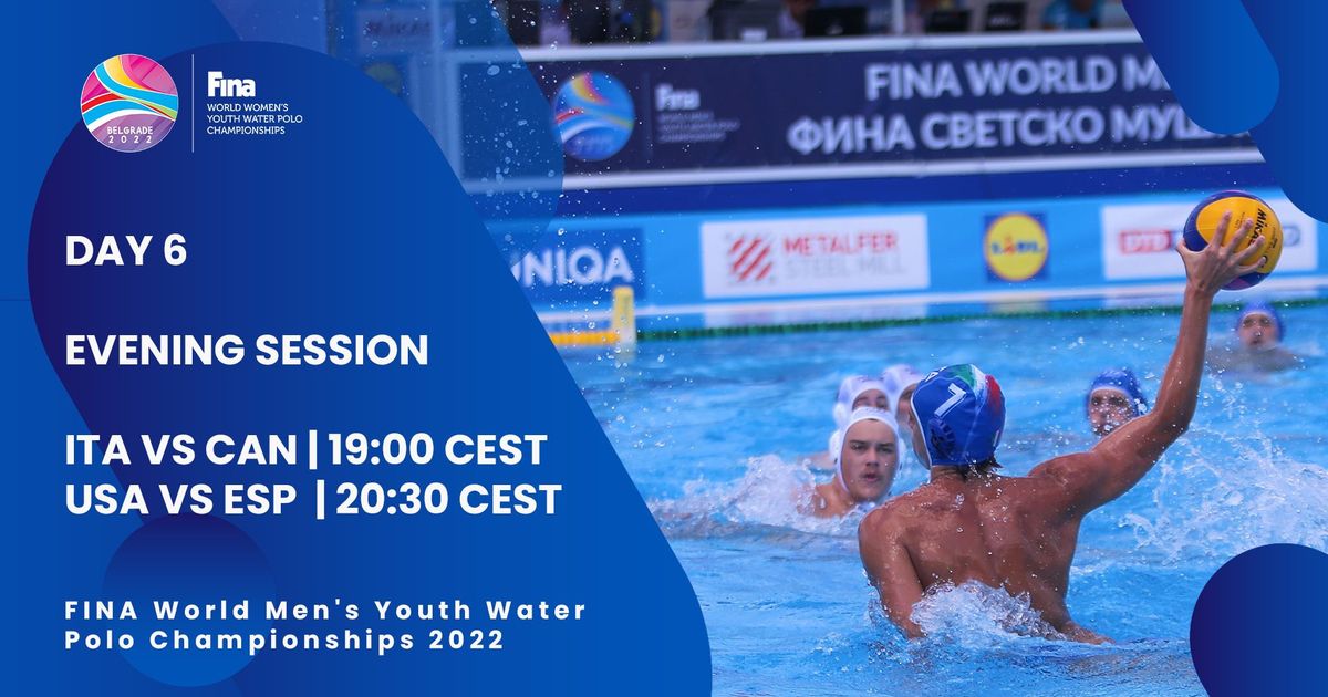 Day 6 PRELIMINARY ROUND 2 Evening Session FINA World Men's Youth