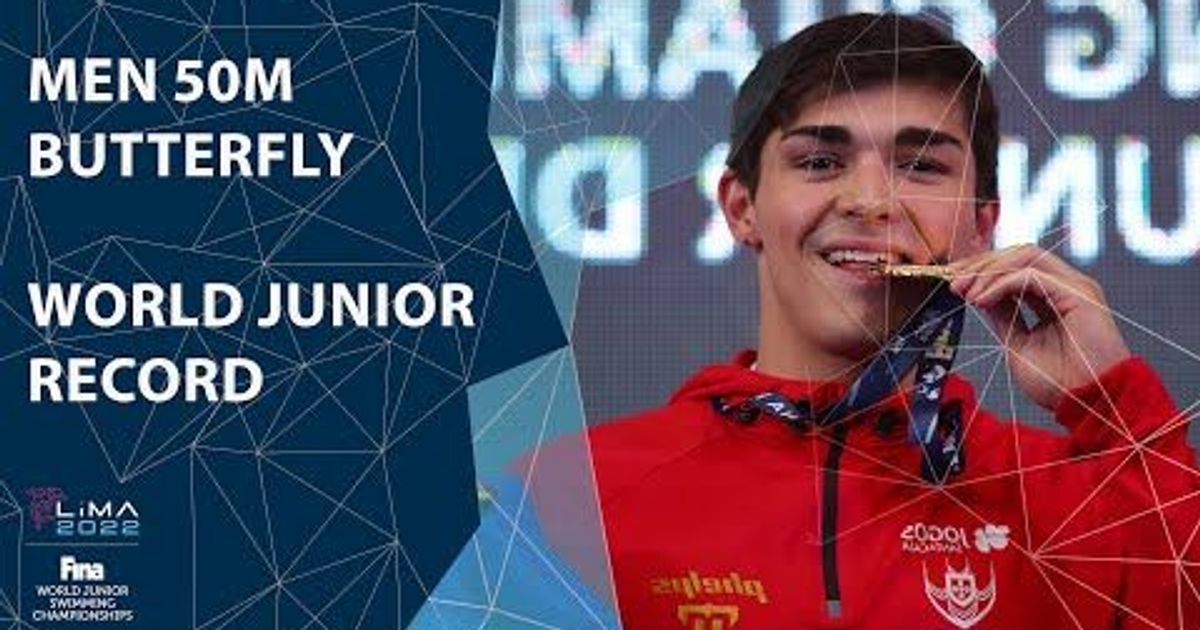 World Junior Record Men 50m Butterfly Full Race Fina World Junior World Junior Record Men 50m Butterfly Full Race Fina World Junior