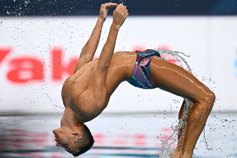 DOHA_ QATAR - February 3_ Artistic Swimming Mixed Duet in the Aspire Dome on day -2 of the World Aquatics Championships_ Doha 2024__Original Image_m63346
