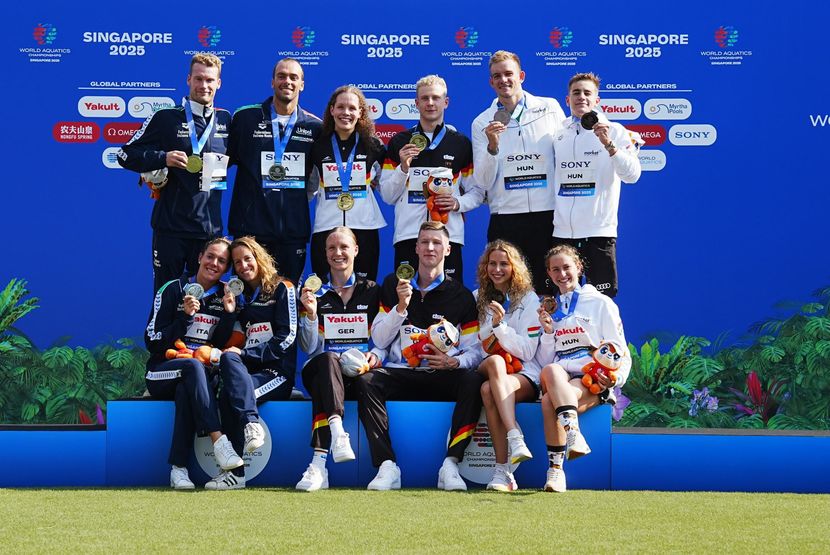 Germany concludes open water swimming programme with gold in mixed 4x1500m  relay
