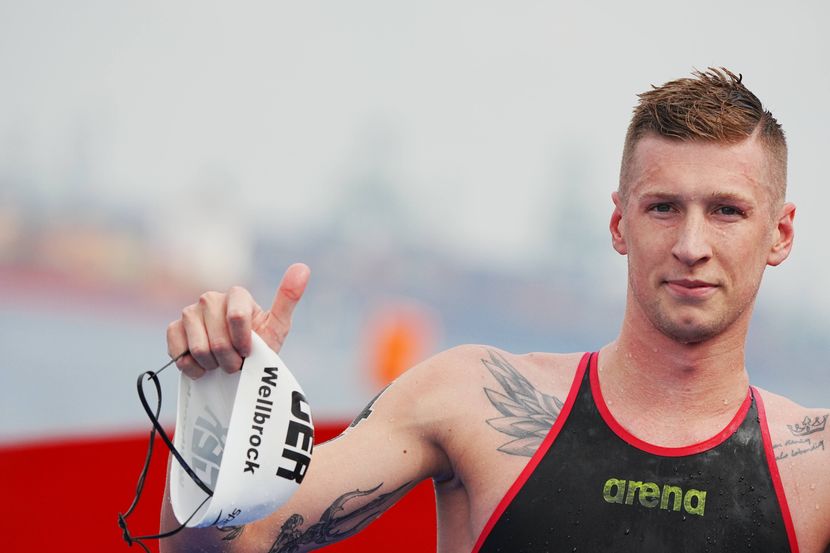 Men 3km Knockout Sprint _ Open Water Swimming _ Day 9 _ World Aquatics Championships - Singapore 2025_Original Image_m128875